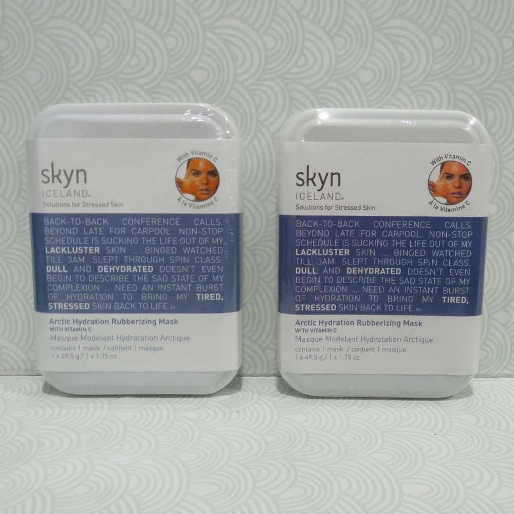SKYN💥ICELAND ARCTIC HYDRATION RUBBERIZING MASK 1 MASK - LOT OF 2💥
